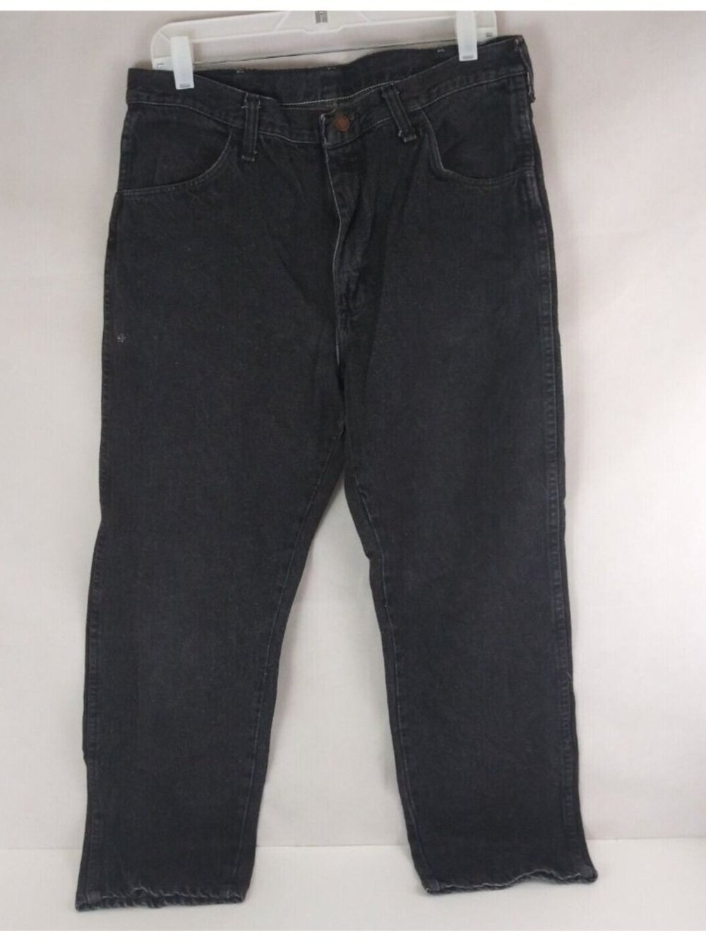 Vintage Rustler Men's Black Denim Bootcut Jeans Size 36x30 Measures 34x28